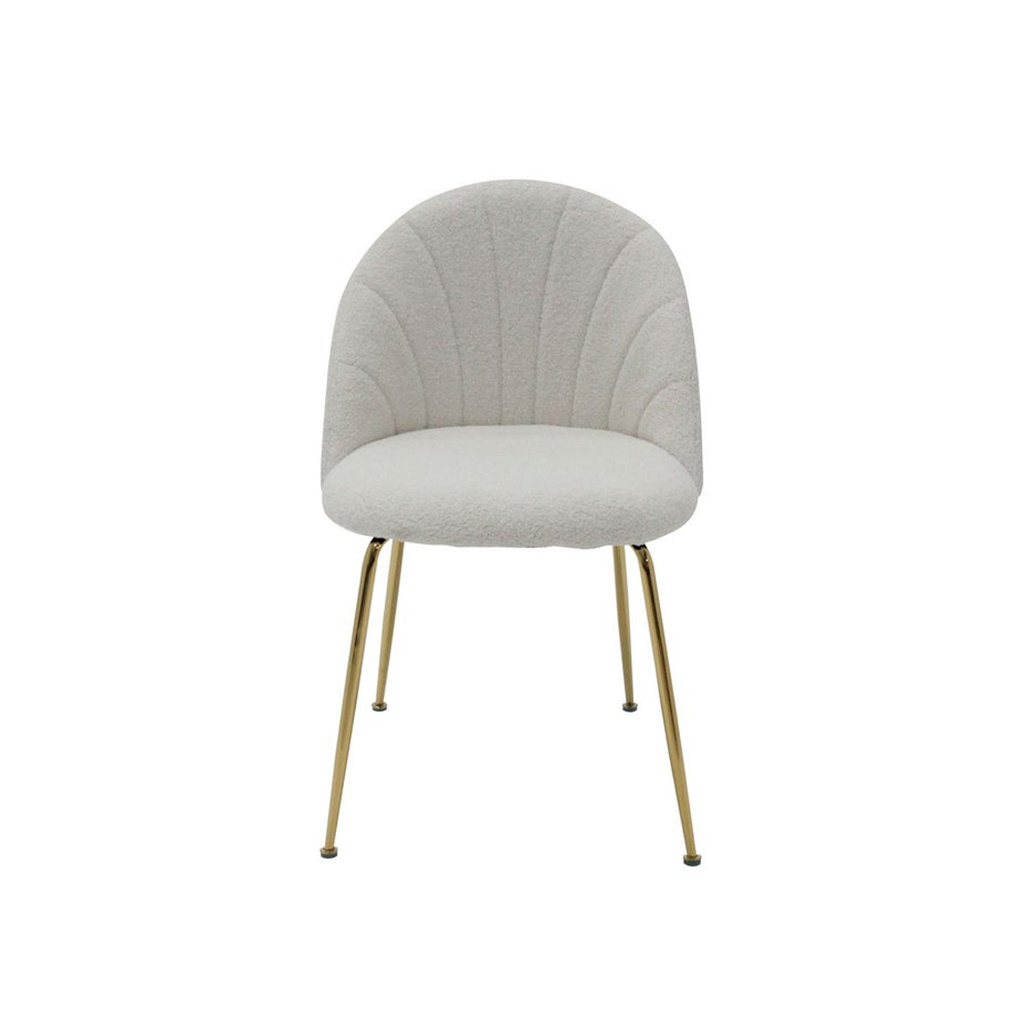 Tesla-B Dining Chair-Gold Steel/Cream/White