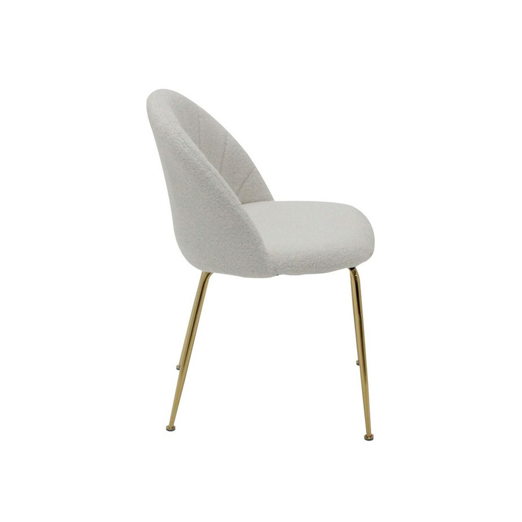 Tesla-B Dining Chair-Gold Steel/Cream/White
