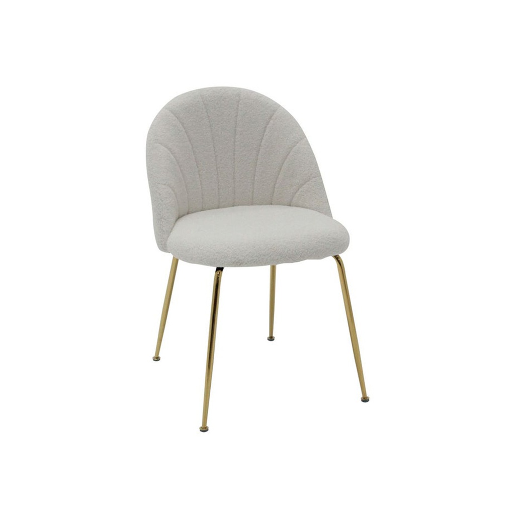 Tesla-B Dining Chair-Gold Steel/Cream/White