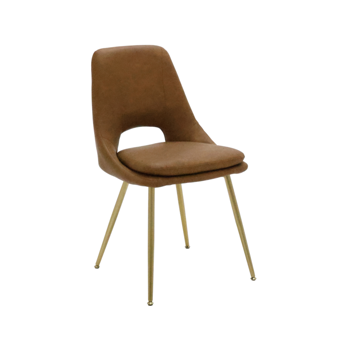 Sinnara Chair - SY-53007 - Gold Steel - SL Brown