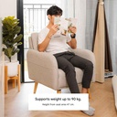 Amiga Arm Chair - Birch Natural Wood - Light Gray