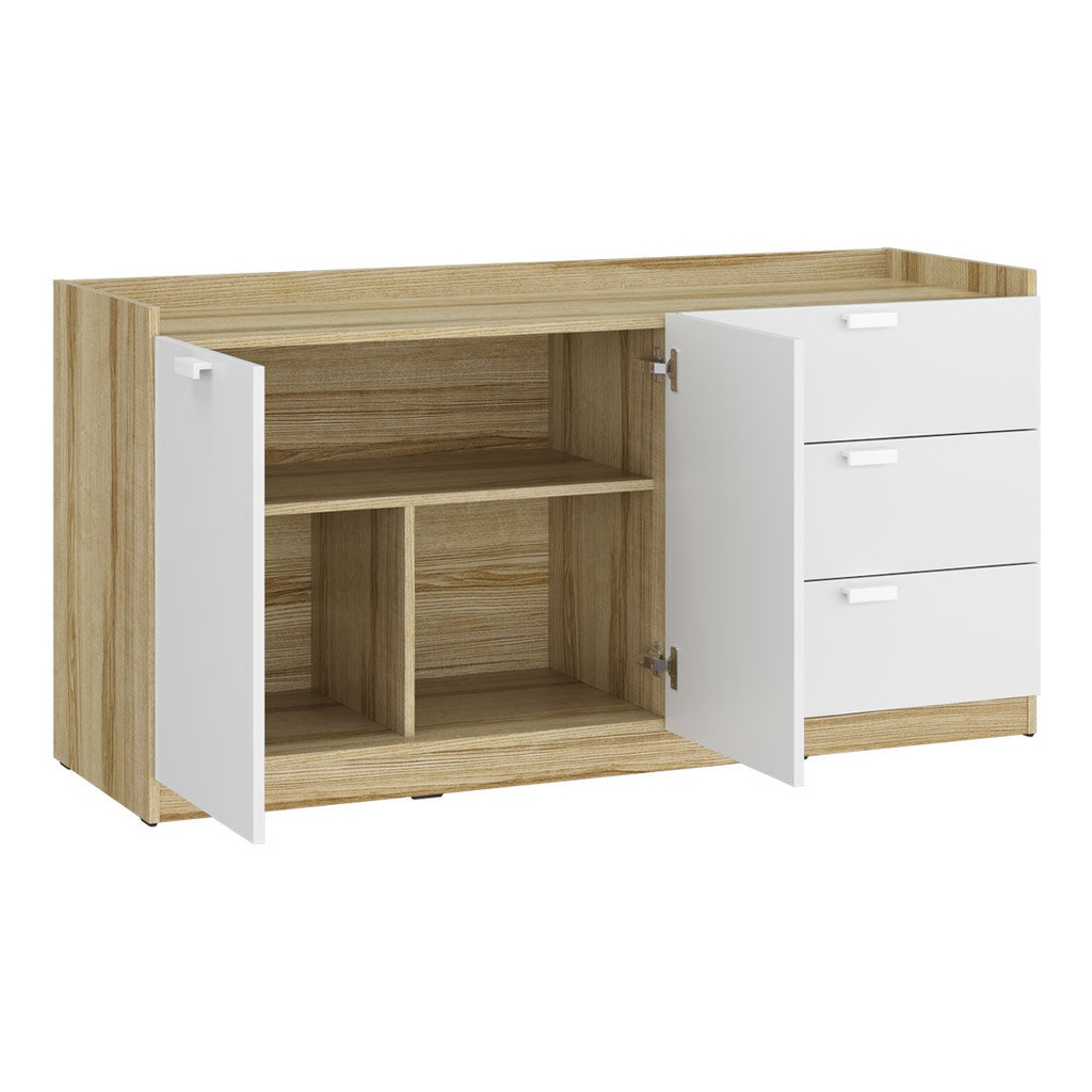 Molly Low Cabinet - C140cm - Lindberg Oak/White