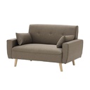 Canbily Sofa 2Seater - Wood Pattern - Plastic Legs - Light Brown Fabric