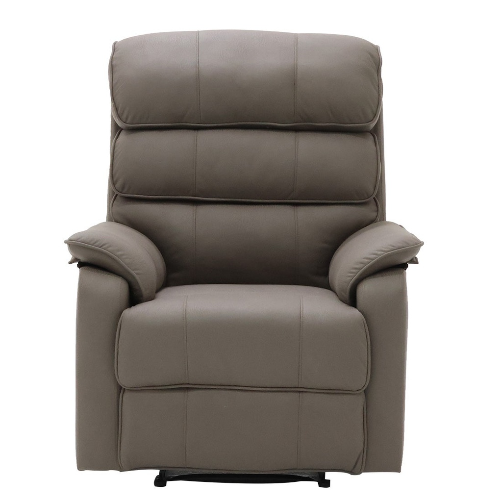 Miyako Recliner - Brown Leather Printed Fabric/1RE