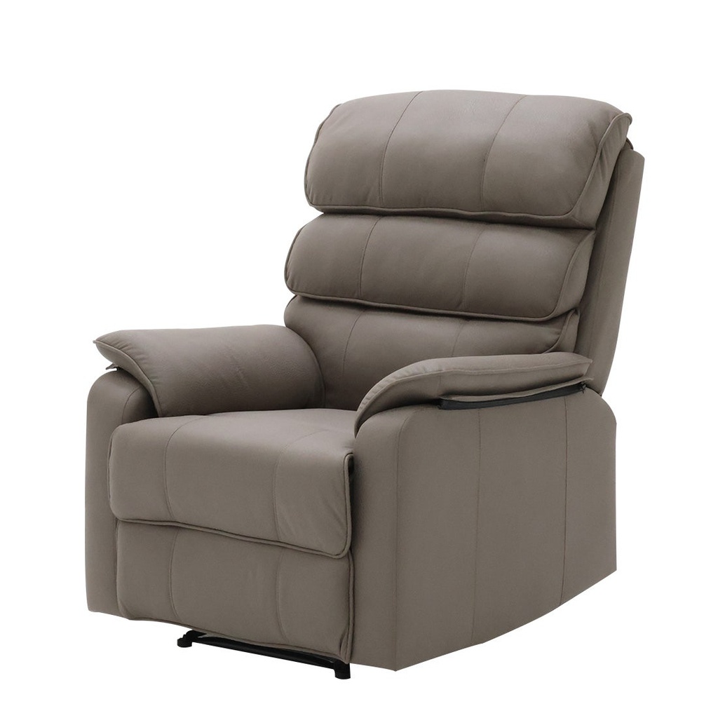 Miyako Recliner - Brown Leather Printed Fabric/1RE