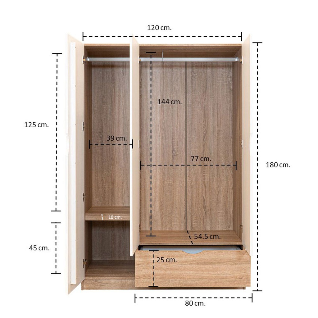Havin Wardrobe - Solid oak/White