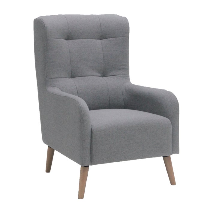 Allida Arm Chair - Natural Wood Legs - Grey