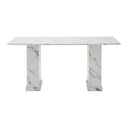 Basha Dining Table 160cm White Stone Pattern